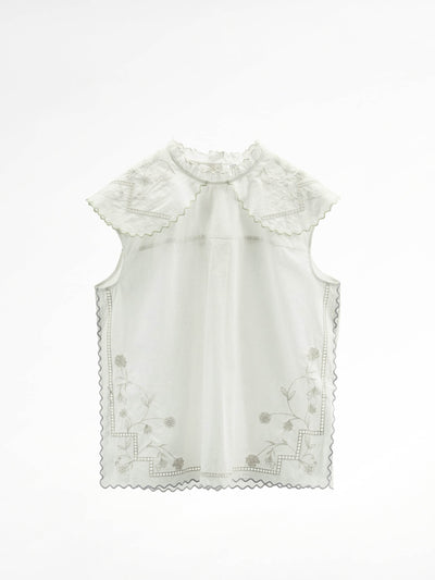 Zara Top with contrast embroidery at Collagerie