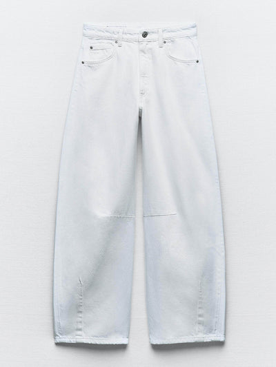 Zara Trf baggy balloon mid-rise jeans at Collagerie