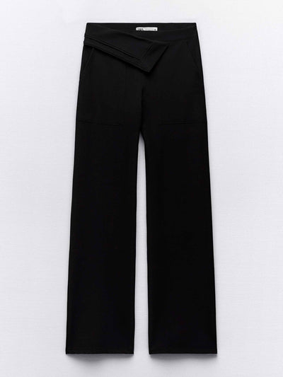 Zara Black trousers with double waist at Collagerie
