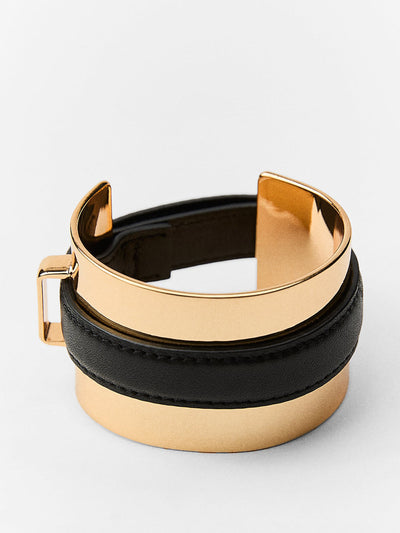 Zara Wide leather bracelet at Collagerie