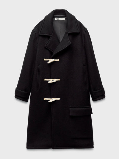 Zara Wool blend coat with toggles at Collagerie