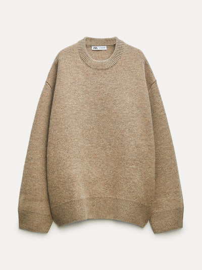 Zara Oversize wool blend sweatshirt sweater at Collagerie