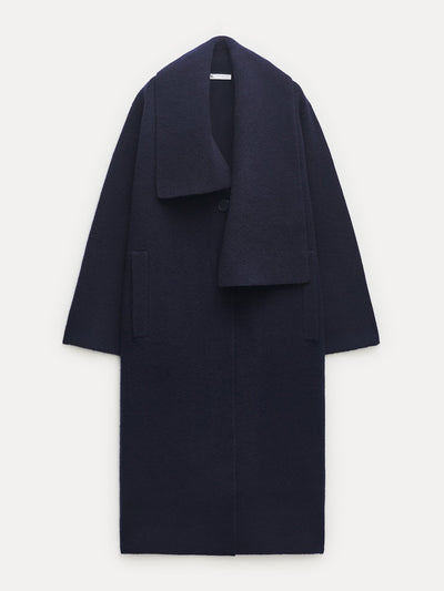 Zara Wool coat with asymmetric lapel collar at Collagerie