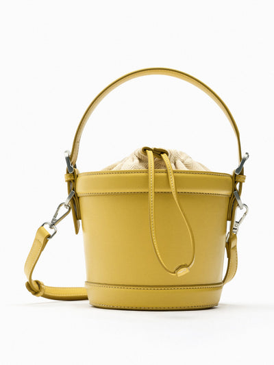 Zara Yellow crossbody bucket bag at Collagerie
