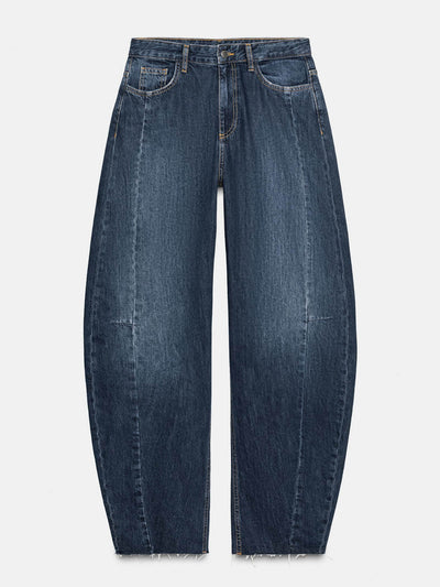 Zara ZW Collection barrel mid-waist jeans at Collagerie