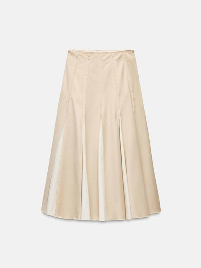 Zara ZW Collection box pleat midi skirt at Collagerie