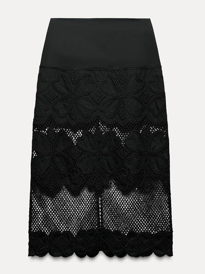 Zara ZW Collection crochet pencil skirt at Collagerie