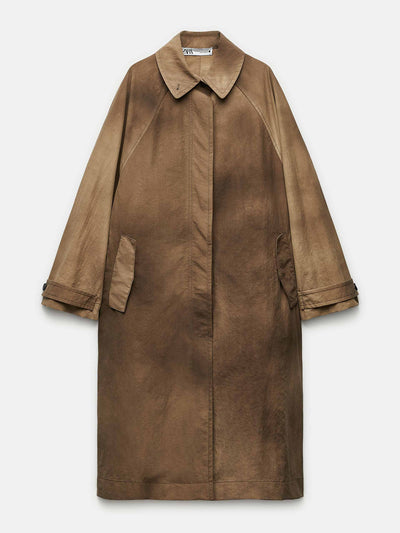 Zara Faded minimalist trench coat at Collagerie