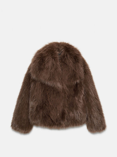 Zara ZW Collection faux fur jacket at Collagerie