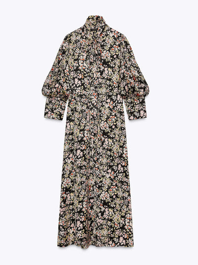 Zara ZW Collection floral midi dress at Collagerie