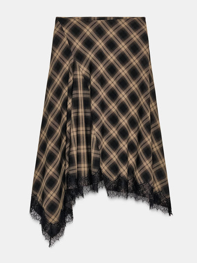 Zara ZW Collection limited edition check lace skirt at Collagerie