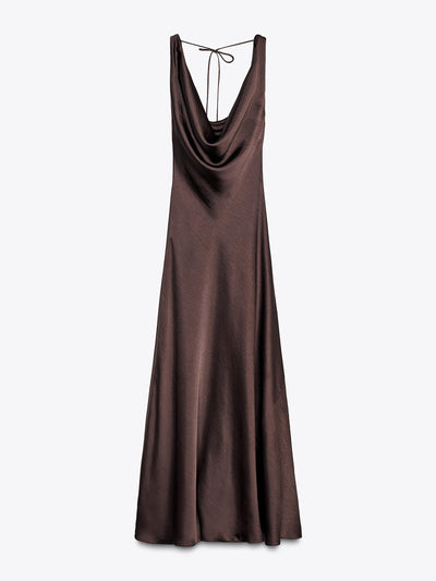 Zara ZW Collection long satin dress at Collagerie