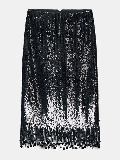 Zara ZW Collection long sequin skirt at Collagerie
