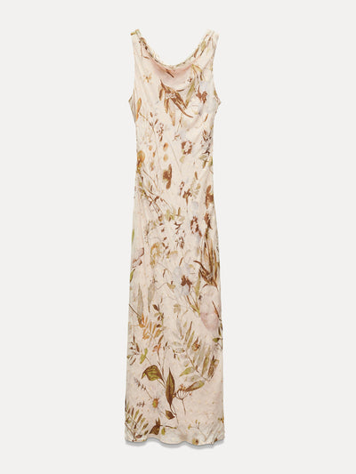 Zara ZW Collection printed halter dress at Collagerie