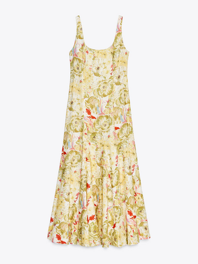 Zara ZW Collection printed linen blend dress at Collagerie