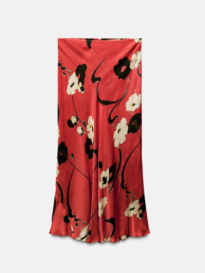 Zara ZW Collection printed midi skirt at Collagerie