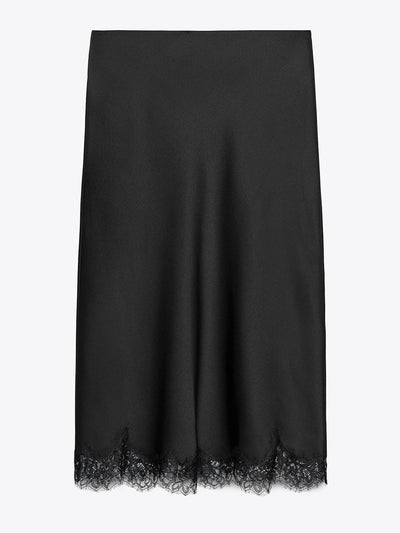 Zara ZW Collection satin lace skirt at Collagerie
