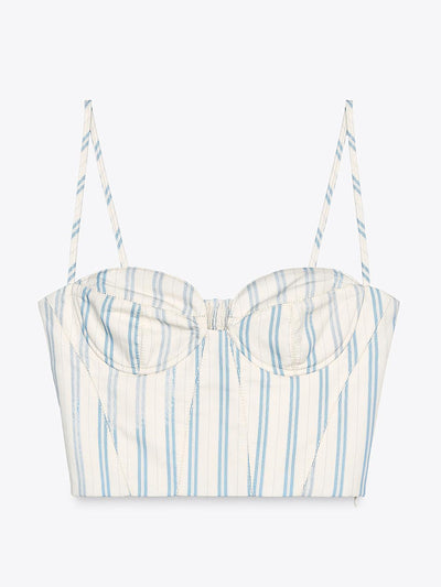Zara ZW Collection striped corset top at Collagerie