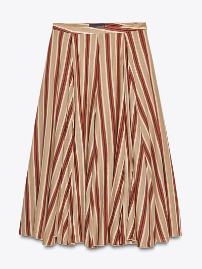Zara ZW Collection striped midi skirt at Collagerie