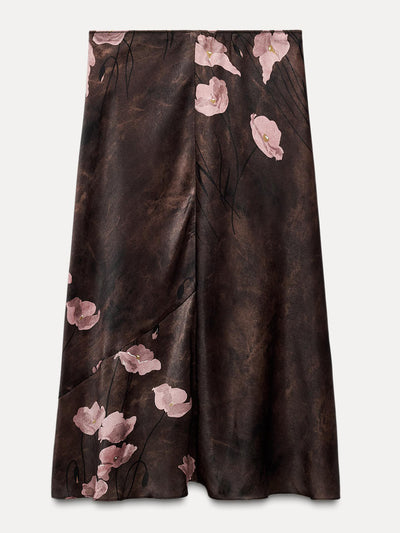 Zara ZW Collection printed midi skirt at Collagerie