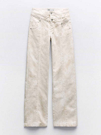 Zara White high-waisted jeans at Collagerie