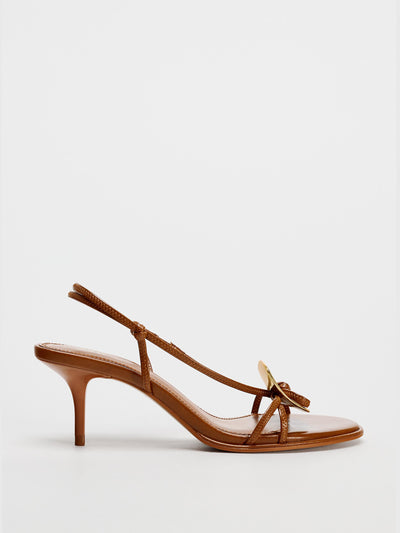 Zara Embellished heeled sandals at Collagerie