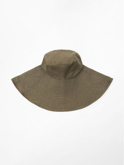 Zara Khaki bucket hat with wide brim at Collagerie