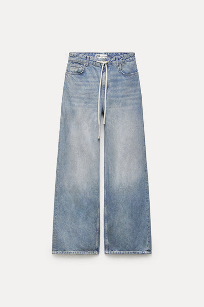 Zara Wide-leg mid-rise jeans at Collagerie