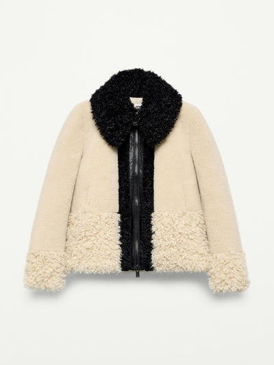 Zara Faux fur patchwork jacket at Collagerie