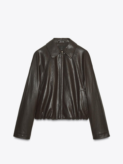Zara Faux leather bomber jacket at Collagerie