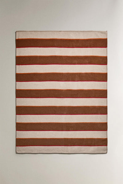 Zara Home Multicoloured striped wool and cashmere throw at Collagerie