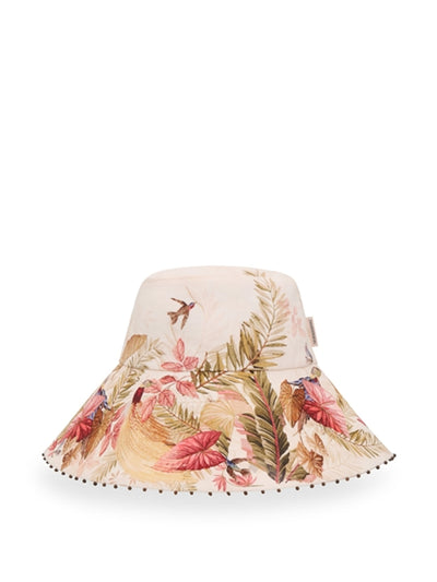 Zimmermann Printed long brim bucket hat at Collagerie