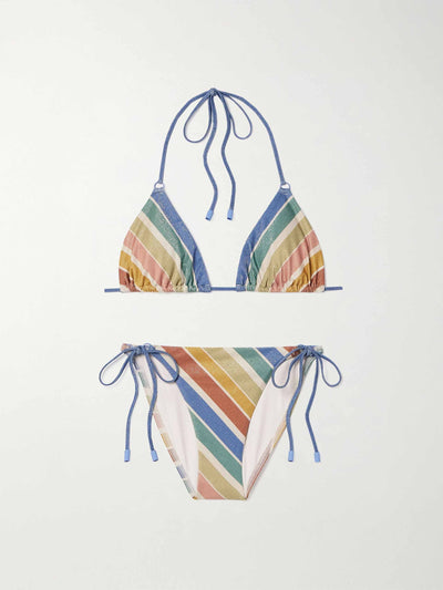 Zimmermann Everley metallic striped recycled bikini at Collagerie