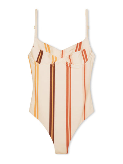 Zulu & Zephyr Lounger stripe textured one piece at Collagerie