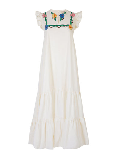 Beulah London White appliqué Prairie dress at Collagerie