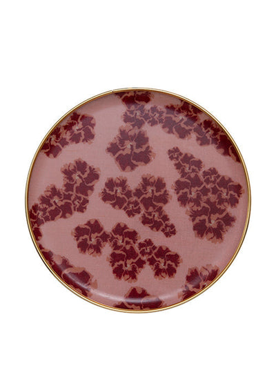 Dar Leone Ronko Hibiscus rose mallow round tray at Collagerie