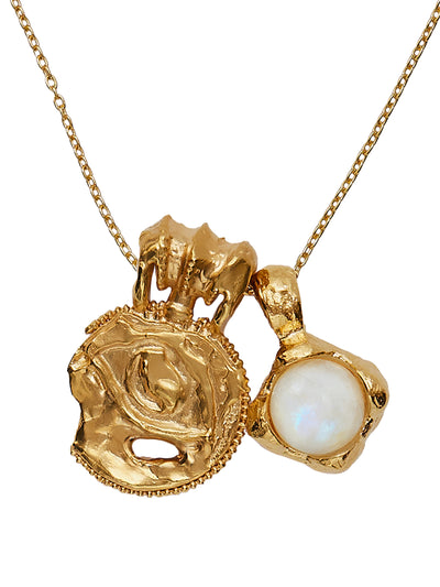 Alighieri Gold plated moonstone Gaze of the Moon necklace at Collagerie