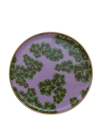 Dar Leone Ronko Hibiscus lilac round tray at Collagerie