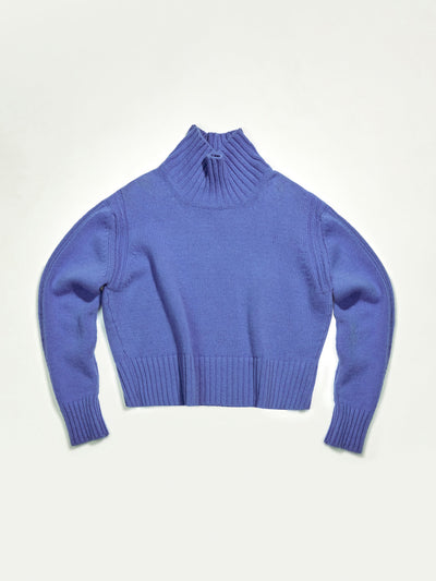 &Daughter Fintra lambswool crop high neck in blue at Collagerie