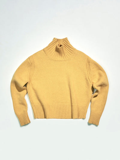 &Daughter Fintra lambswool crop high neck in yellow at Collagerie