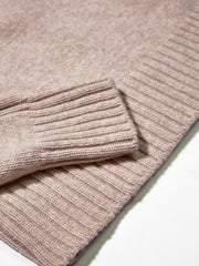 &Daughter's Fintra Knit in soft and warm 4-ply lambswool is a timeless piece, offered in a classic shade of Linen. Collagerie.com