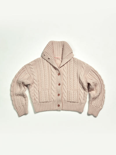 &Daughter Beige chunky merino wool knitted jumper at Collagerie