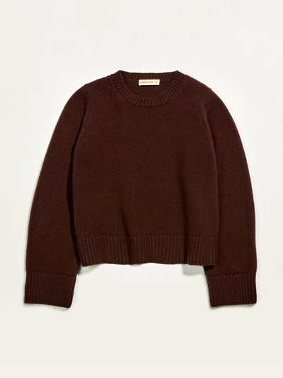 &Daughter Slouch wool/cashmere crewneck in chocolate brown at Collagerie