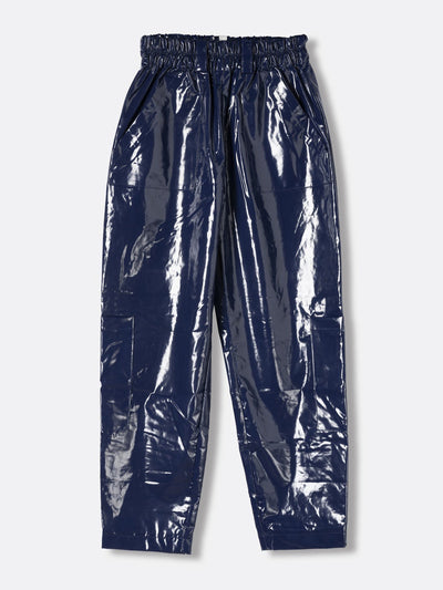 Riand 28 Rae vinyl jogger in midnight blue at Collagerie