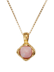 Pink opal and gold Tramonto necklace