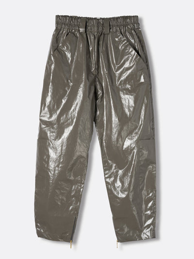 Riand 28 Rae vinyl jogger in olive grey at Collagerie