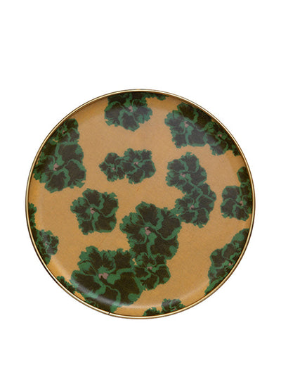 Dar Leone Ronko Hibiscus lemon round tray at Collagerie