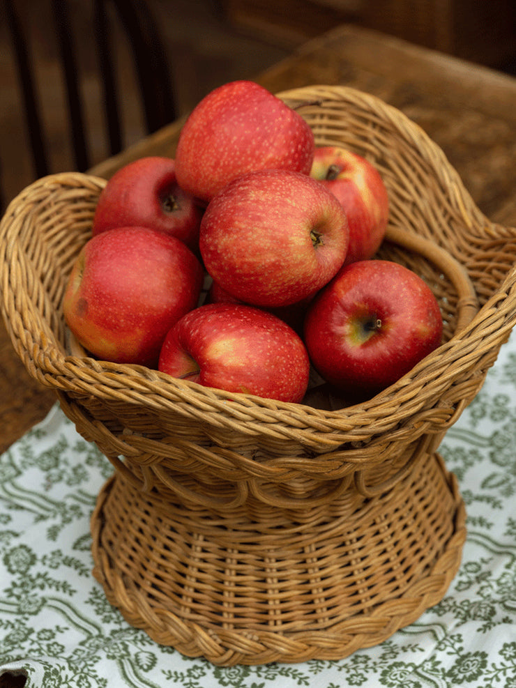 Amandine scalloped rattan fruit bowl
