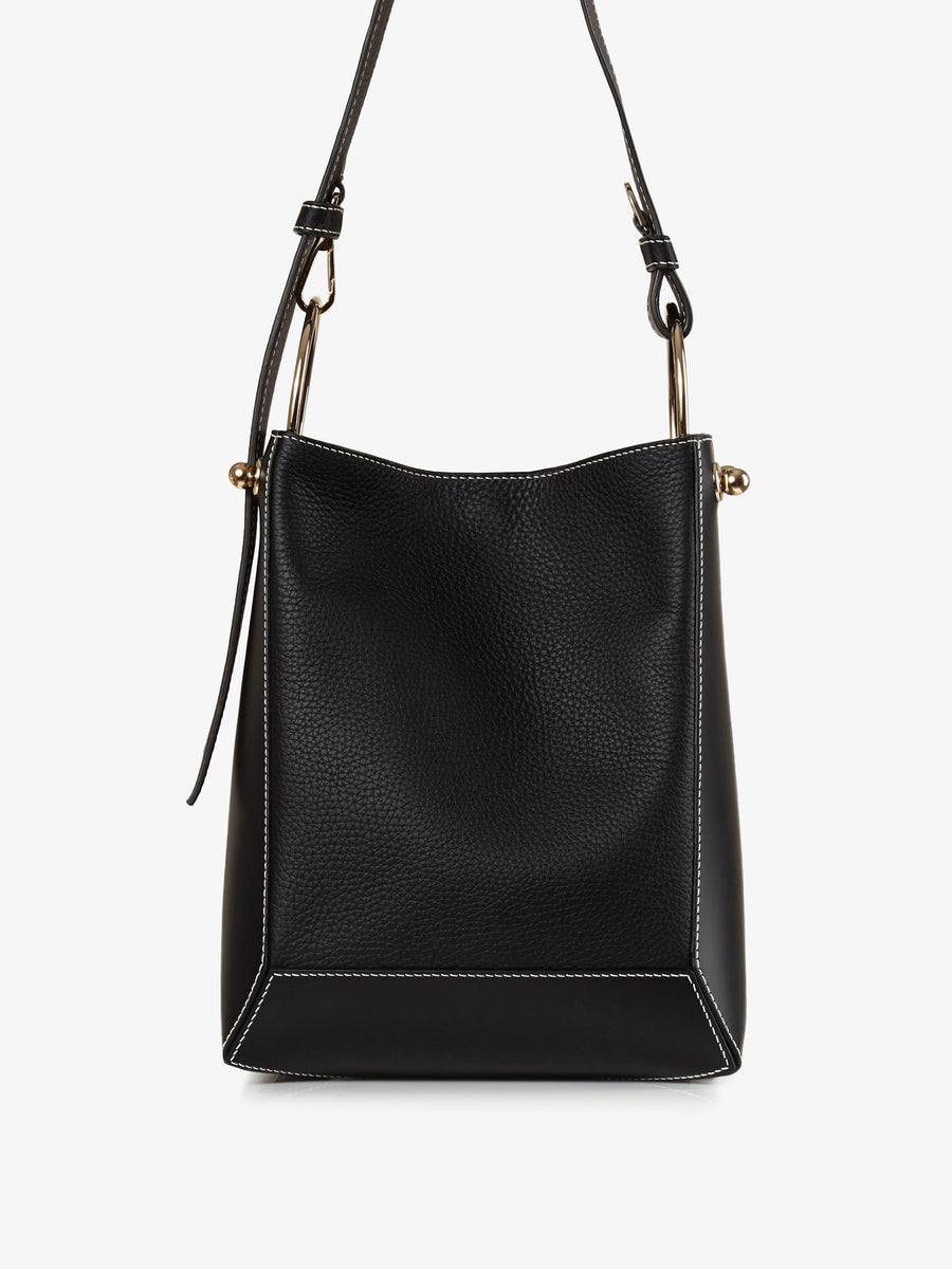 Black lana midi bucket bag collagerie