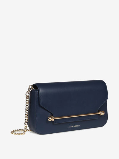 Strathberry Navy East/West Baguette shoulder bag at Collagerie